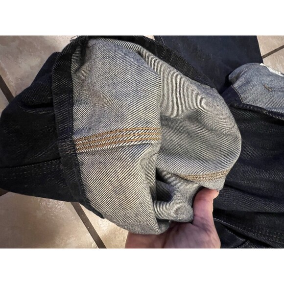 vintage flared levis orange tab dark wash womens overalls - Picture 8 of 14